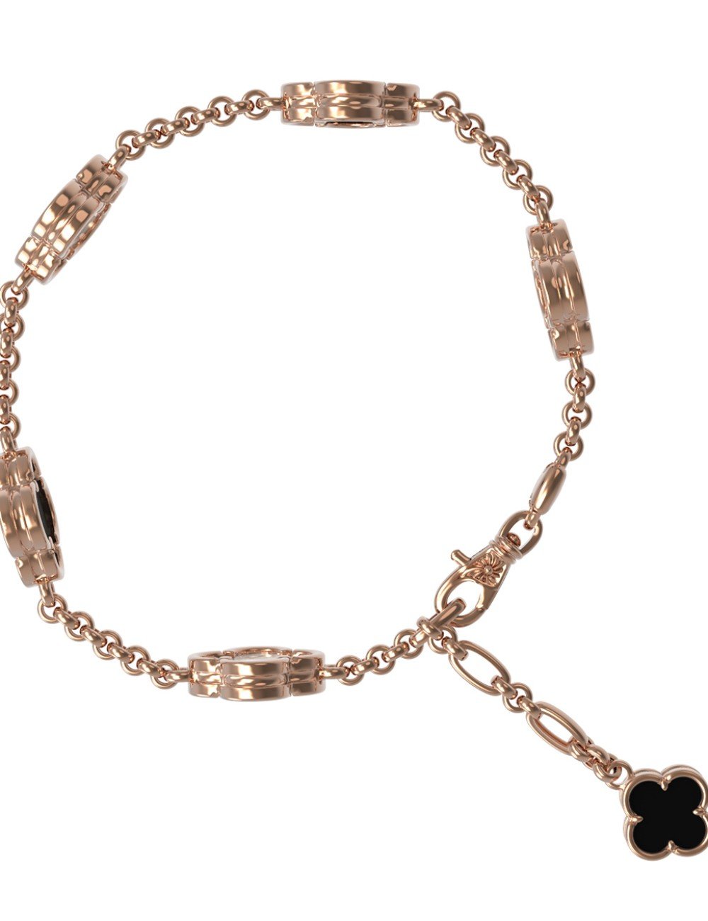 Браслет из золота c ониксом и перламутром