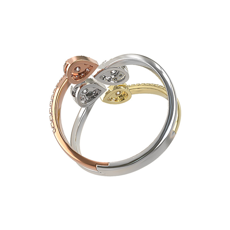 Кольцо из белого золота 585 пробы c бриллиантами