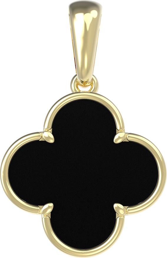 Подвеска из лимонного золота 585 пробы c ониксом