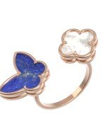 Кольцо из золота c лазуритом и перламутром