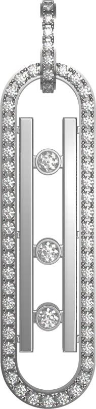 Подвеска из белого золота 585 пробы c бриллиантами