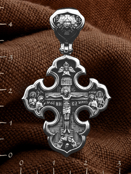 Крест из белого золота 585 пробы