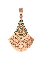 Подвеска из золота c бриллиантами и малахитом