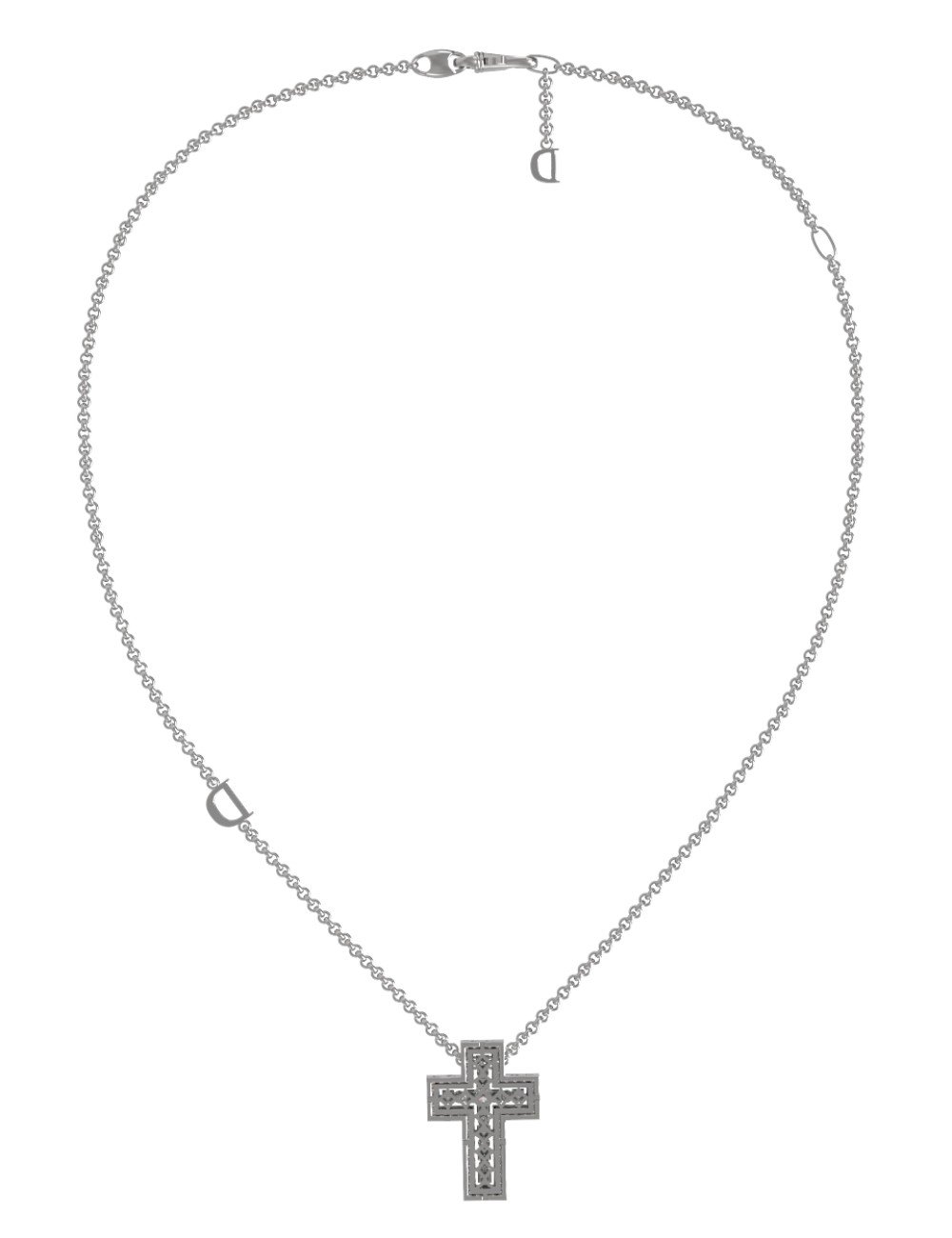 Крест из белого золота c бриллиантами