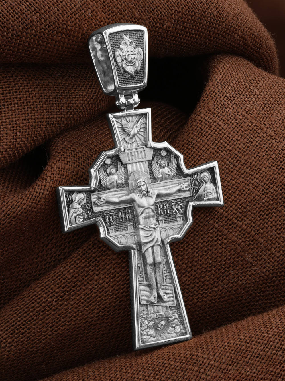 Крест из белого золота 585 пробы