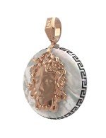 Подвеска из золота c эмалью и перламутром