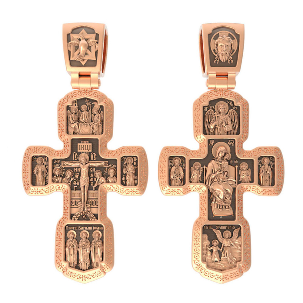 Крест из красного золота 585 пробы