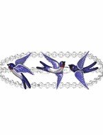 Браслет из белого золота c эмалью и сапфиром