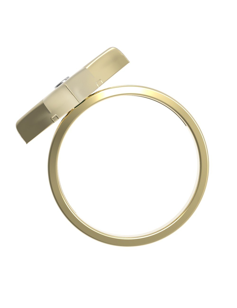 Кольцо из лимонного золота c бриллиантами и перламутром