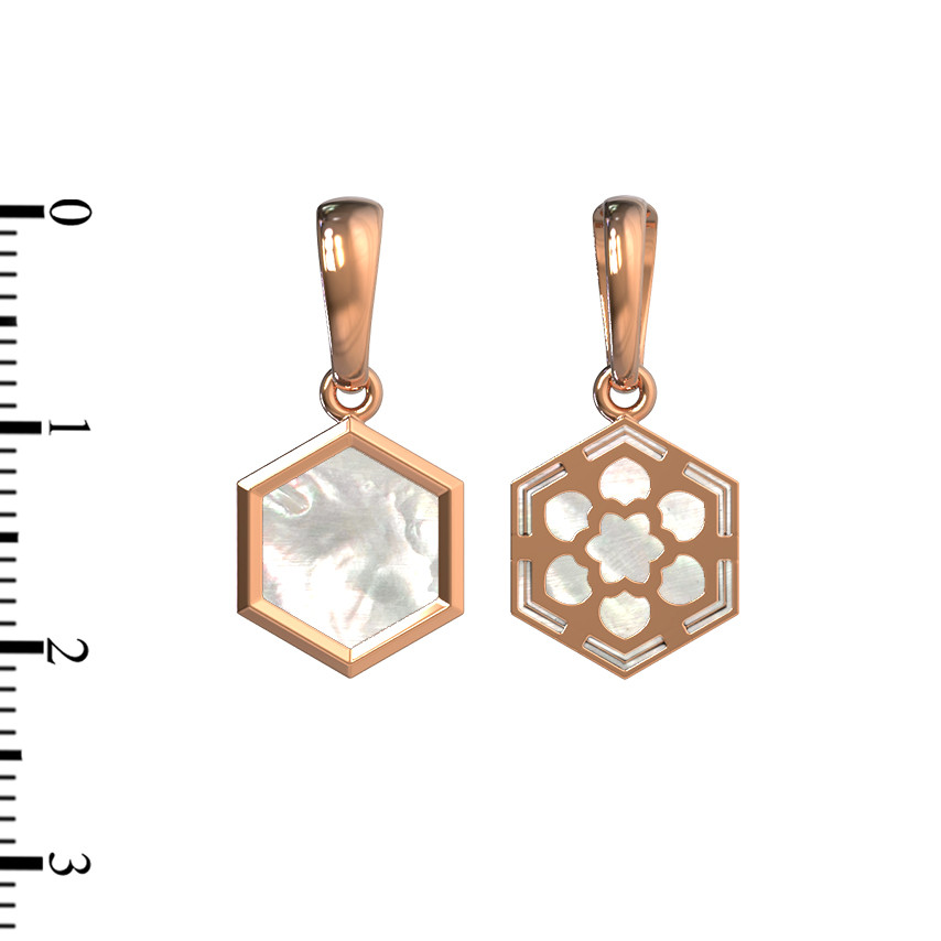 Подвеска из красного золота 585 пробы c перламутром