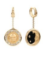 Серьги из золота c ониксом и перламутром