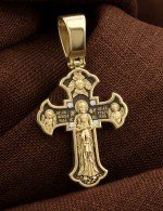 Крест из лимонного золота c бриллиантами