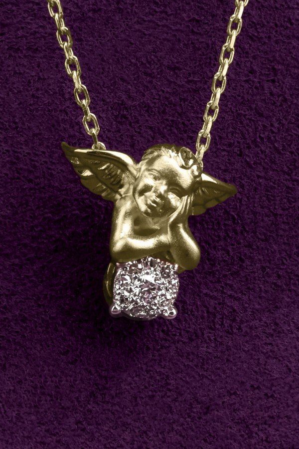 Колье из лимонного золота c бриллиантами