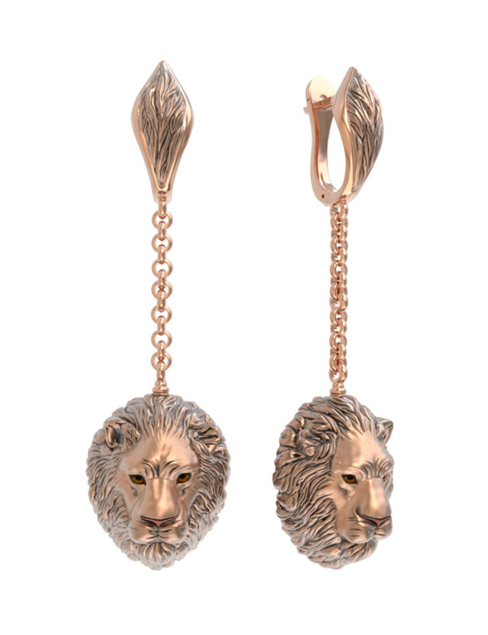 Серьги из золота c эмалью