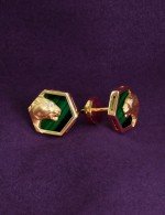 Серьги из лимонного золота c бриллиантами и малахитом