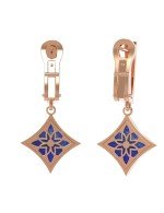 Серьги из золота c бриллиантами и лазуритом