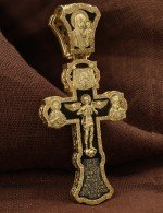 Крест из лимонного золота c эбеновым деревом