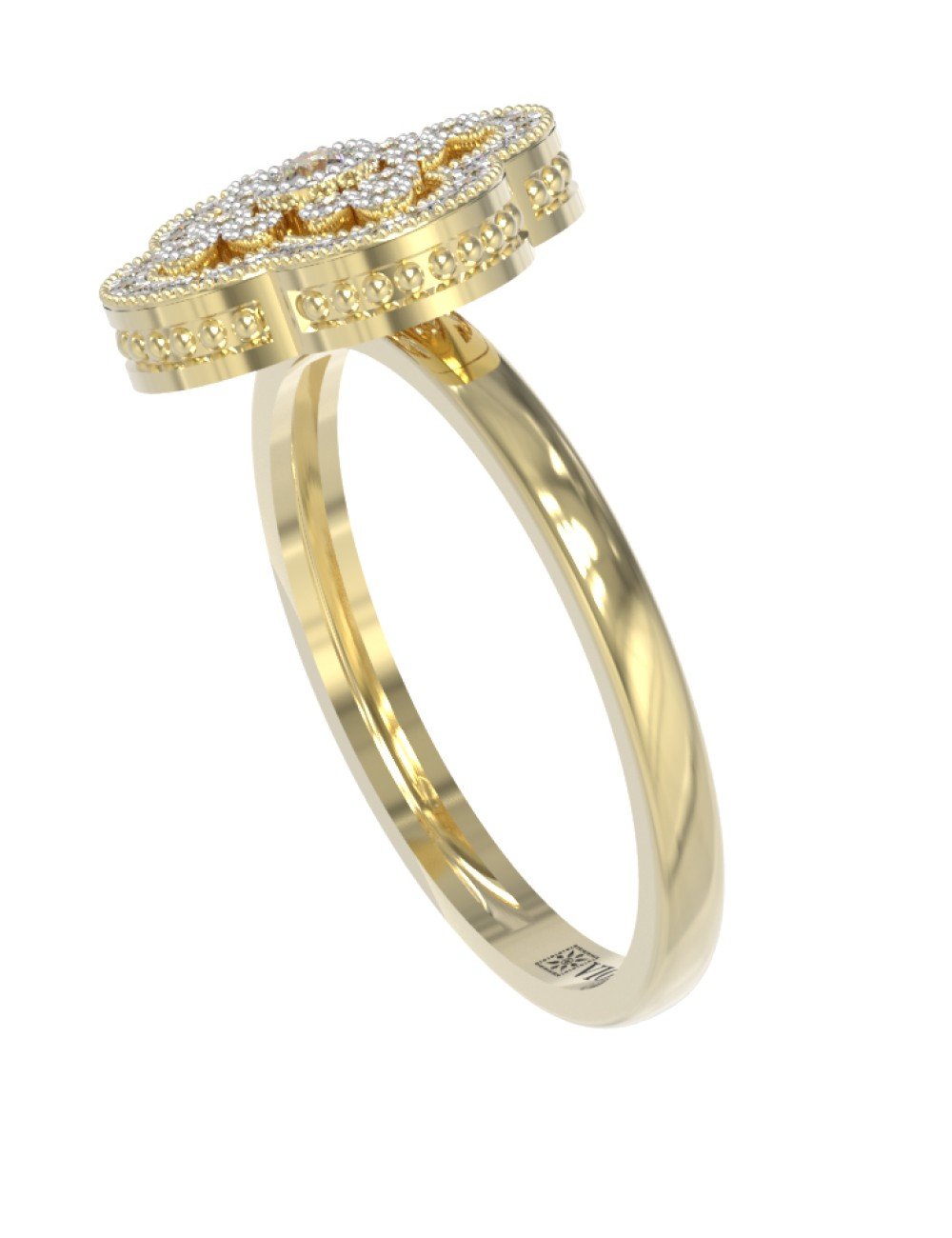 Кольцо из лимонного золота c бриллиантами