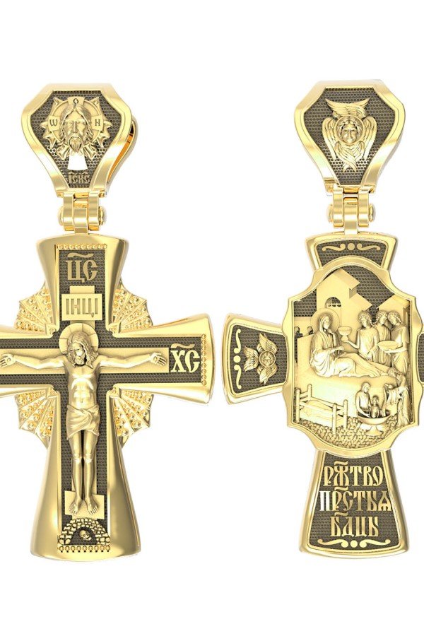 Крест из лимонного золота