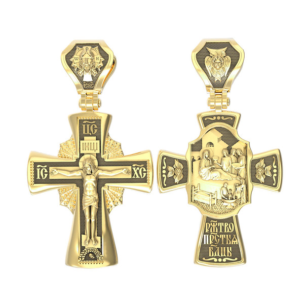 Крест из лимонного золота 585 пробы