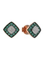 Серьги из золота c бриллиантами и изумрудом