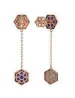 Серьги из золота c лазуритом и перламутром