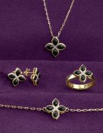 Серьги из лимонного золота c бриллиантами и ониксом