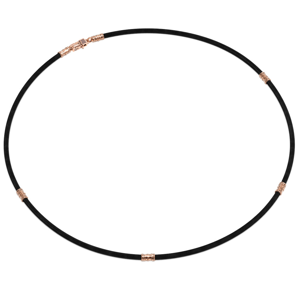 Цепь-шнурок шелк из красного золота 585 пробы c шёлковым шнурком