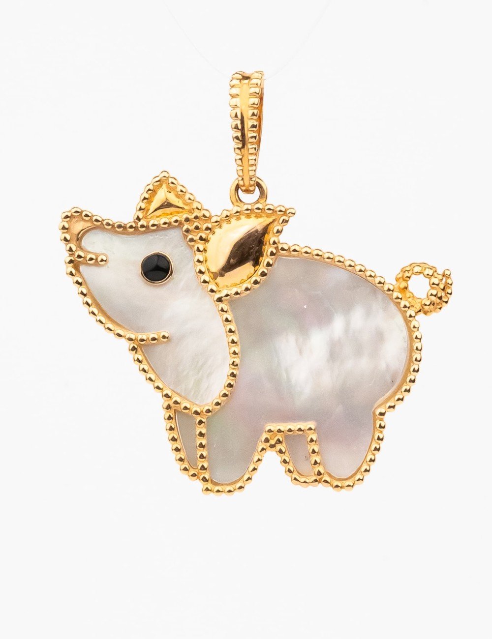 Подвеска из золота c эмалью и перламутром