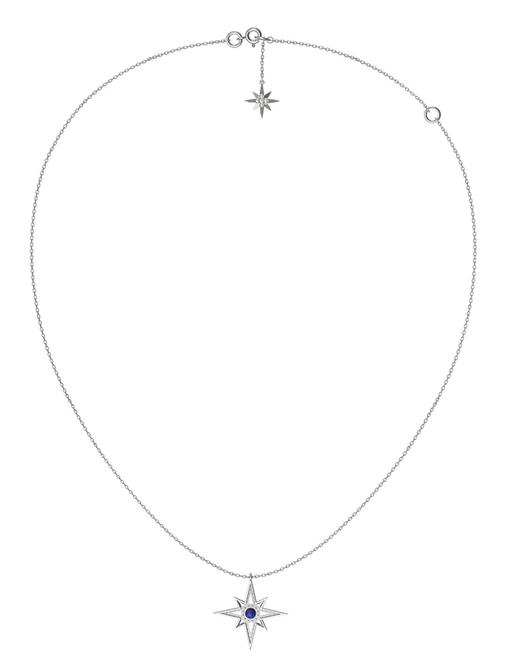 Колье из белого золота c бриллиантами и лазуритом