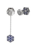 Серьги из белого золота c лазуритом и перламутром