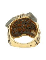 Кольцо из лимонного золота c эмалью