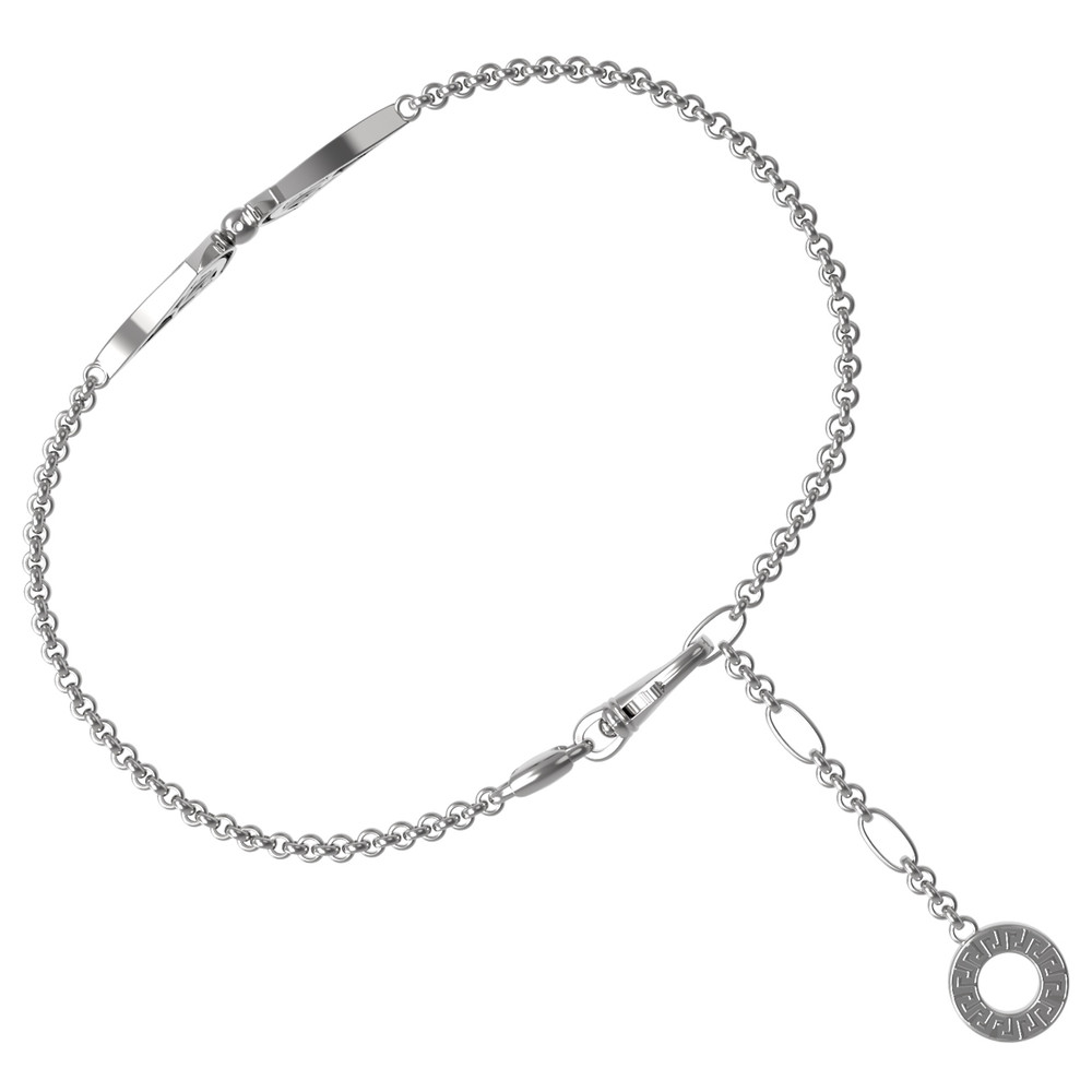 Браслет из белого золота 585 пробы c лазуритом и перламутром