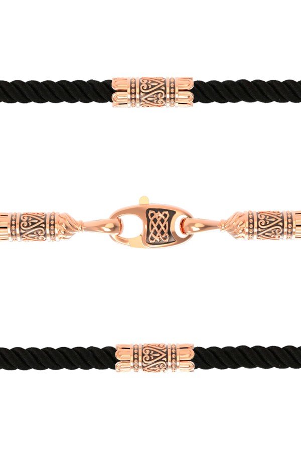 Шнурок шёлковый из золота c шёлковым шнурком