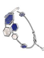 Браслет из белого золота c лазуритом и перламутром