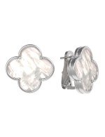 Серьги из белого золота c перламутром