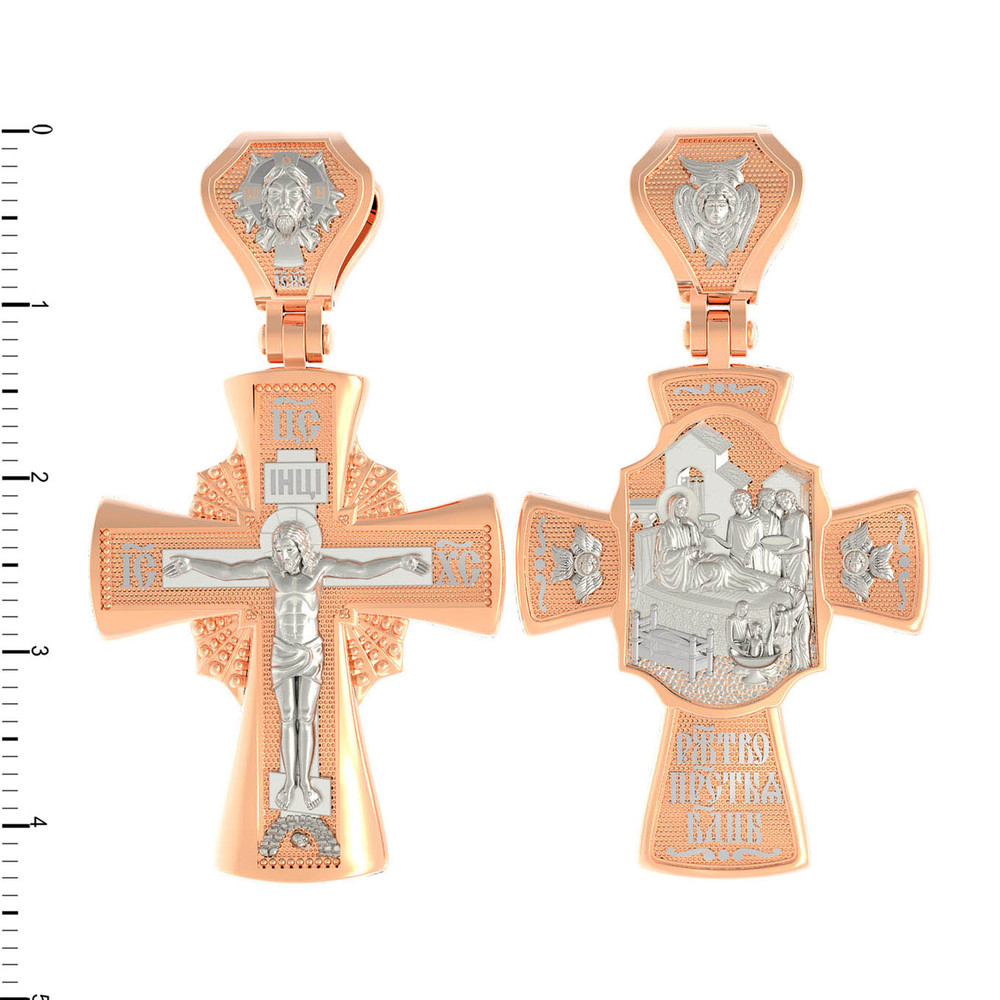 Крест из красного золота 585 пробы