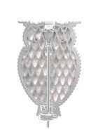 Брошь из белого золота c эмалью, ониксом и перламутром