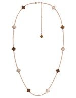 Колье из золота c тигровым глазом и перламутром