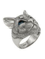 Кольцо из белого золота c эмалью