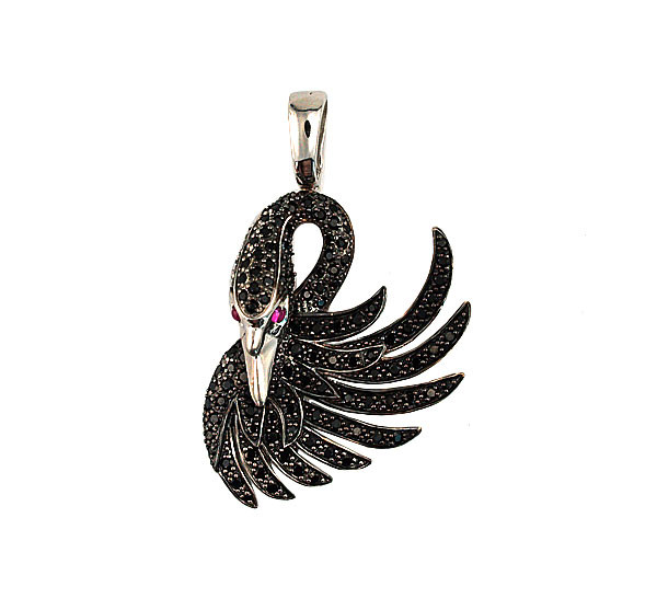 Подвеска из белого золота 585 пробы c фианитом