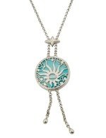 Колье из белого золота c бирюзой и перламутром