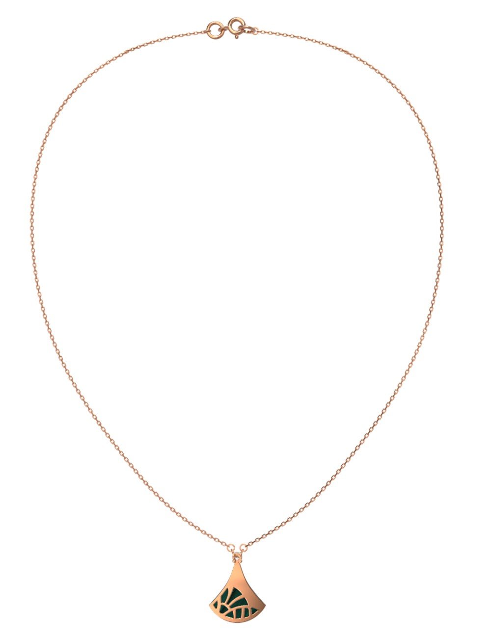 Колье из золота c бриллиантами и малахитом