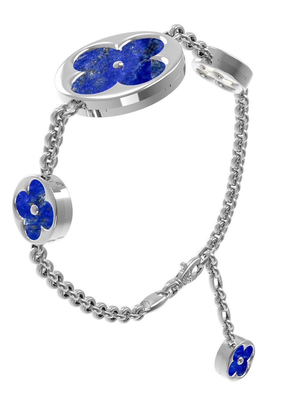 Браслет из белого золота c лазуритом и перламутром