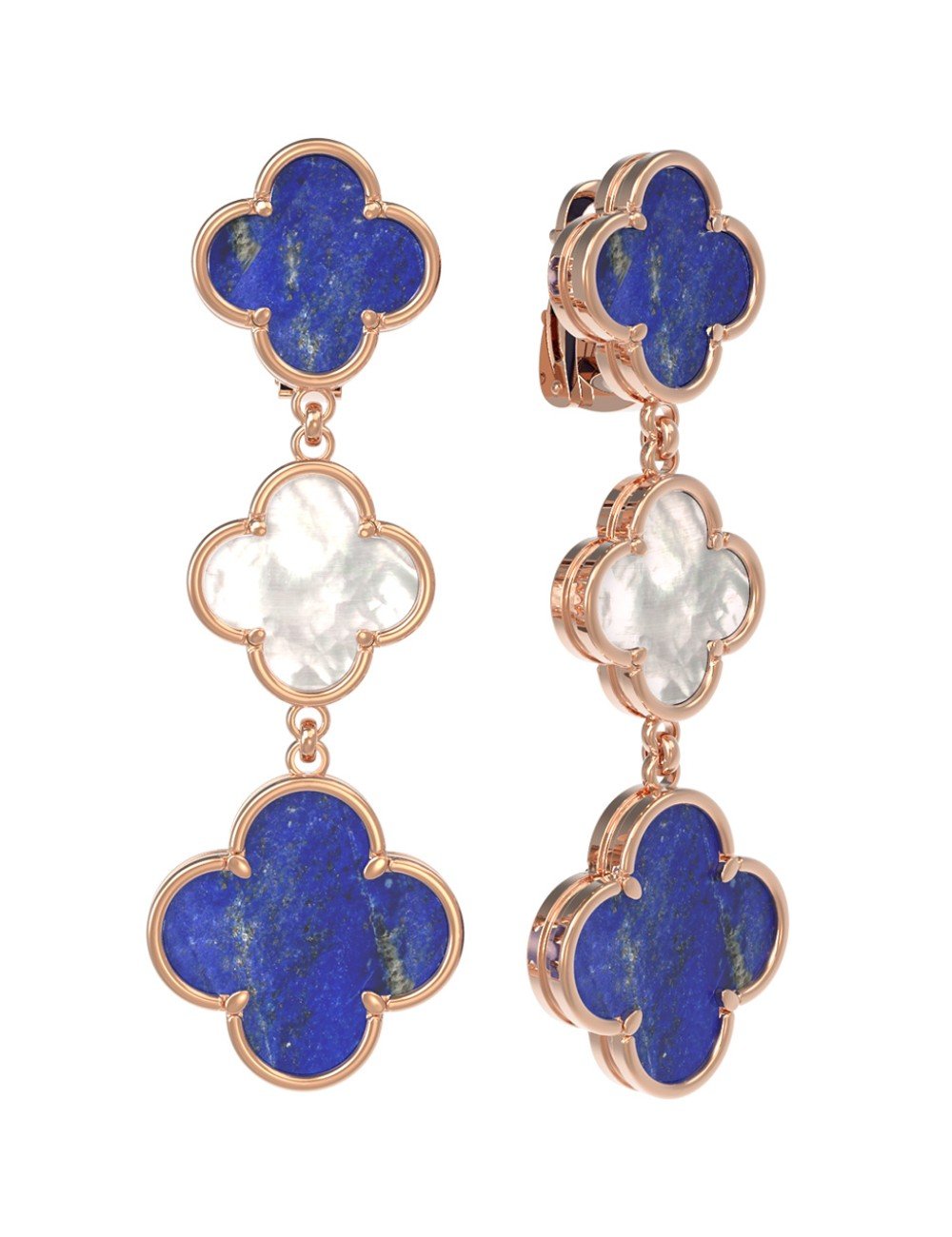 Серьги из золота c лазуритом и перламутром