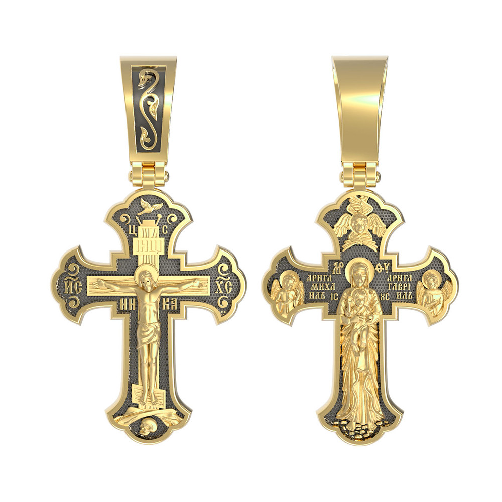 Крест из лимонного золота 585 пробы