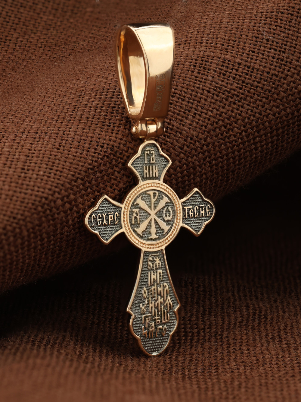 Крест из красного золота 585 пробы