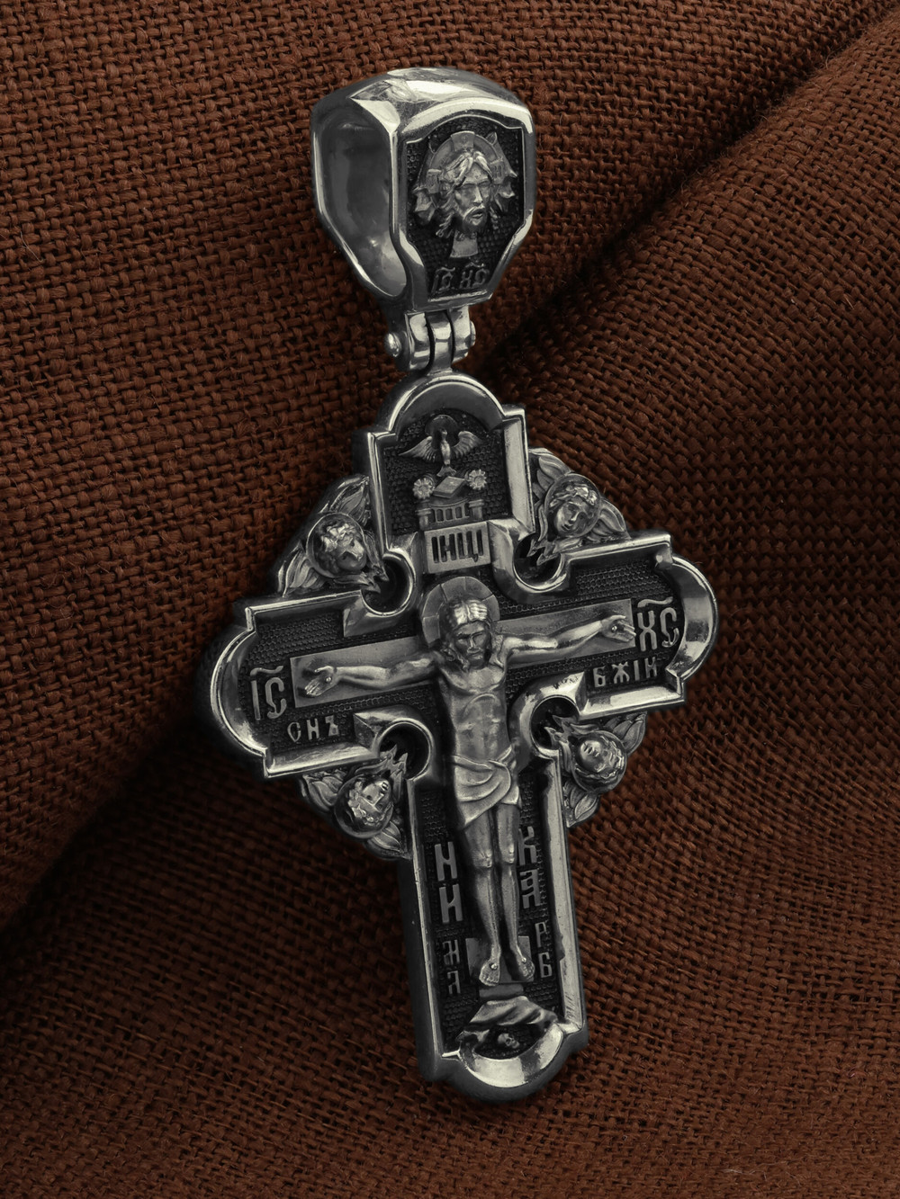 Крест из белого золота 585 пробы