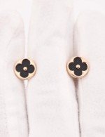 Серьги из золота 585 пробы c ониксом