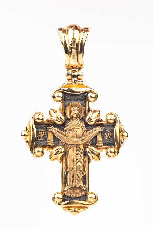 Крест из красного золота 585 пробы